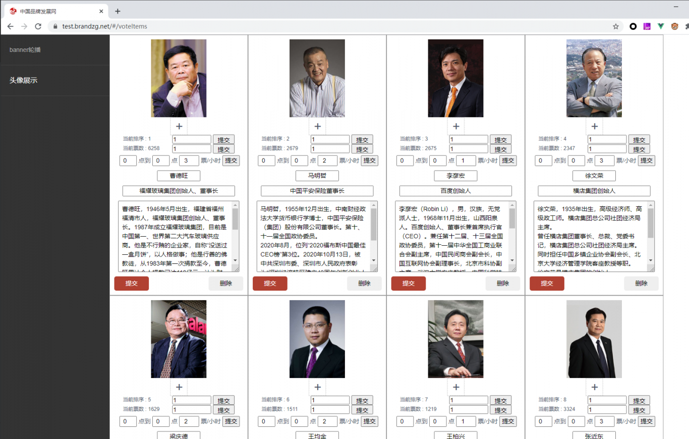 中国品牌发展网站投票系统