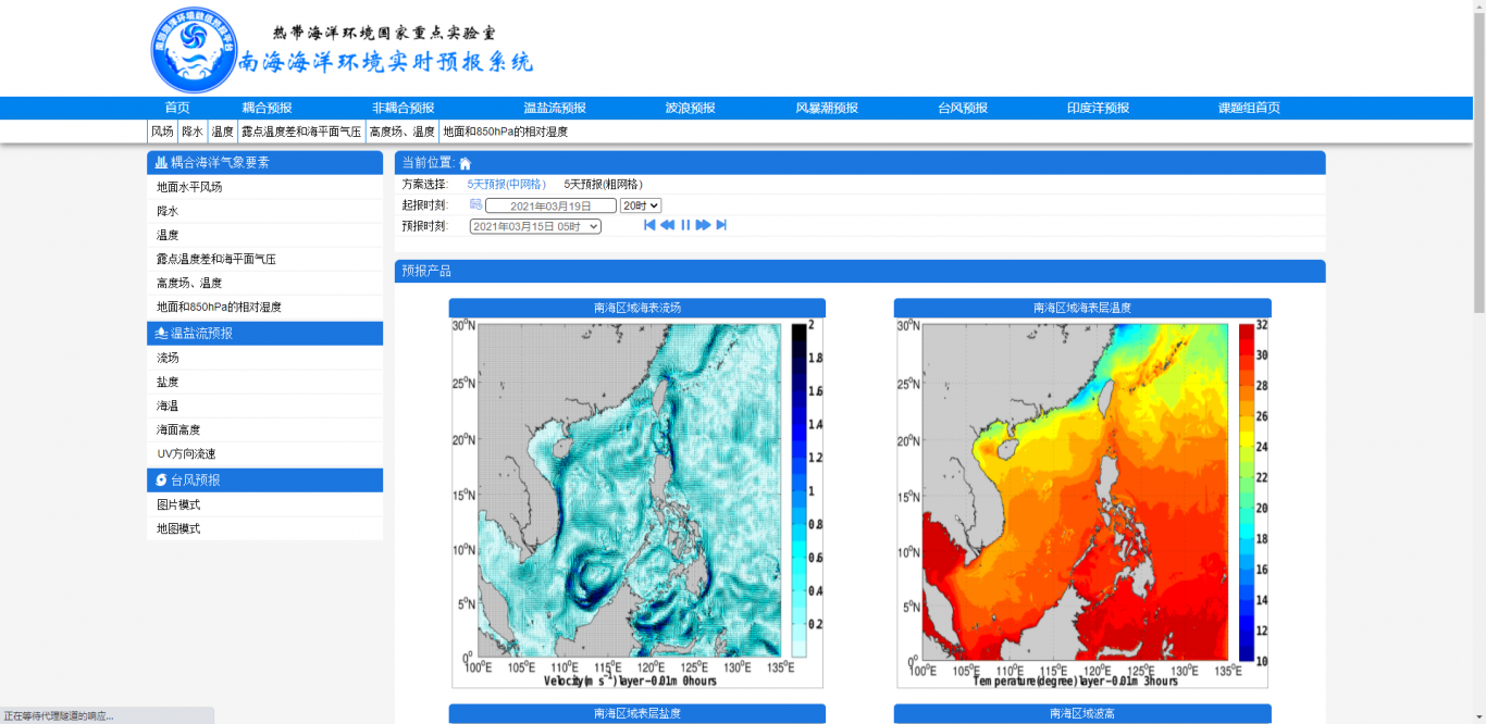 南海海洋环境预报平台