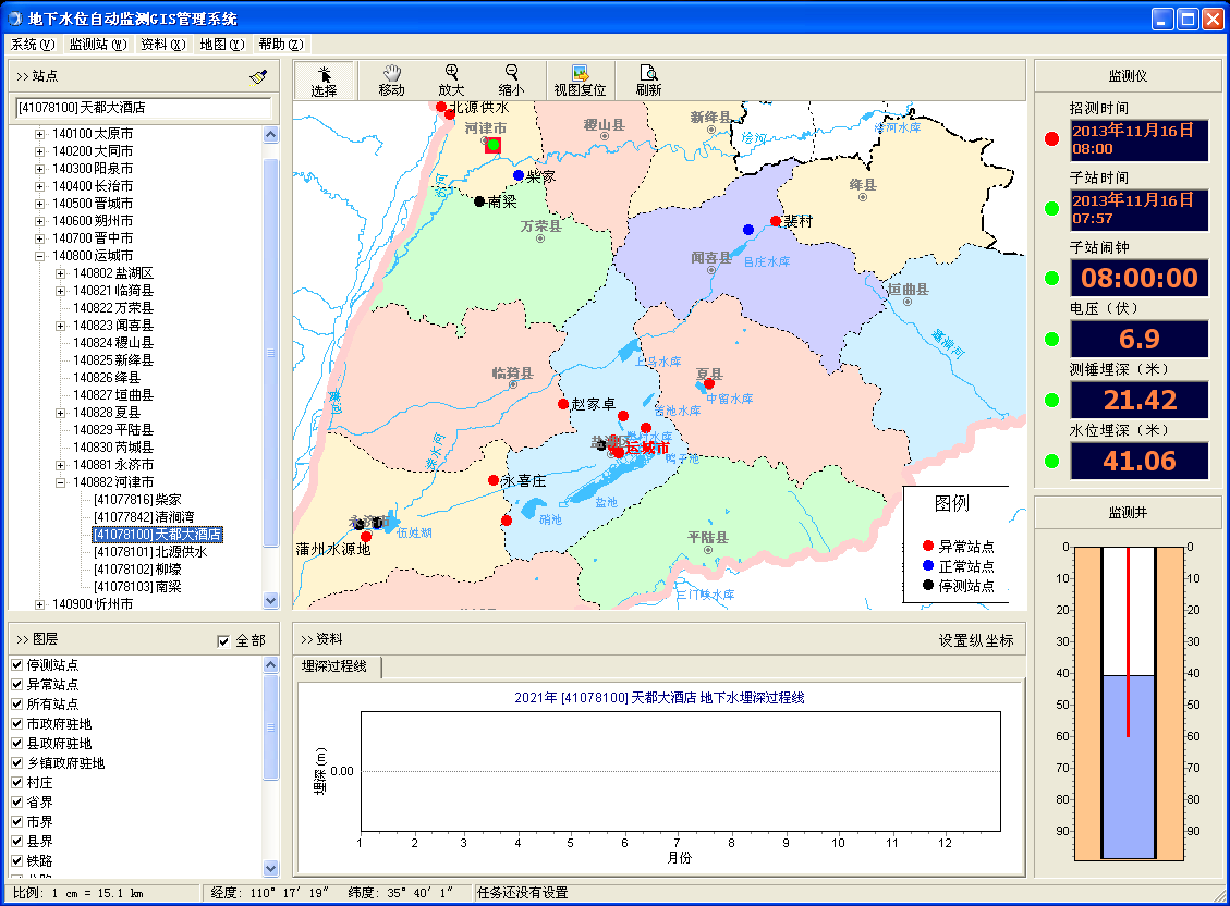 地下水监测站GIS管理系统