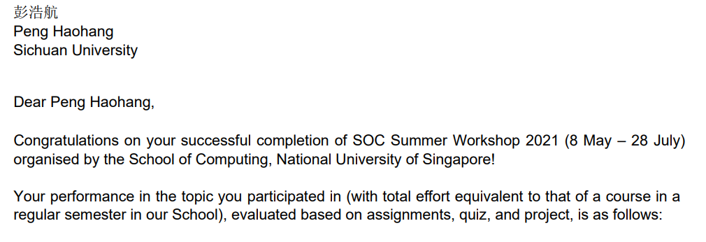 新加坡国立大学夏令营项目