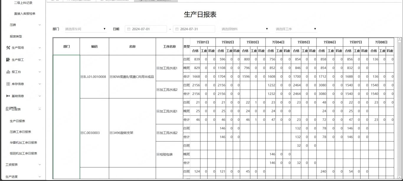 机加行业MES系统